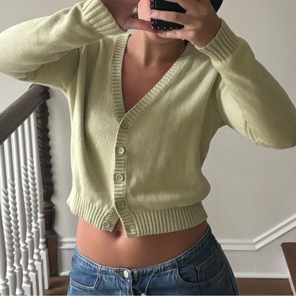 Brandy Melville Sweaters - Brandy Melville light green cardigan